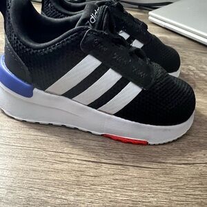 Adidas Black and White Sneakers with Signature Stripes